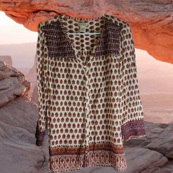 Lucky Brand Large 3/4 sleeve, boho, lightweight, fall top. Casual, Party, fall. - Picture 1 of 1